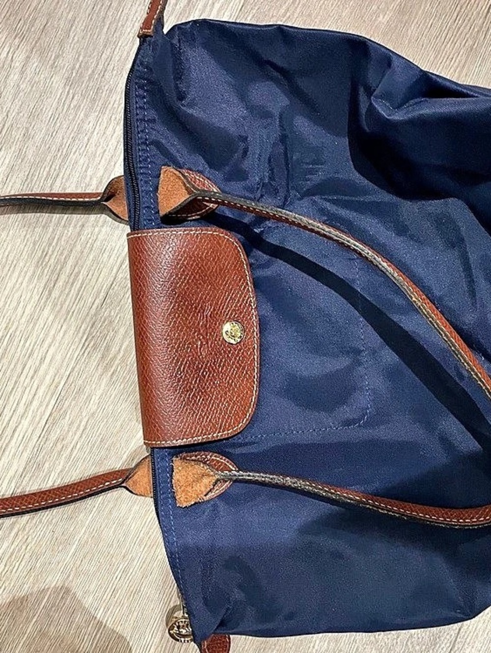 Longchamp Le Pliage Original Shoulder Tote Blue & Brown